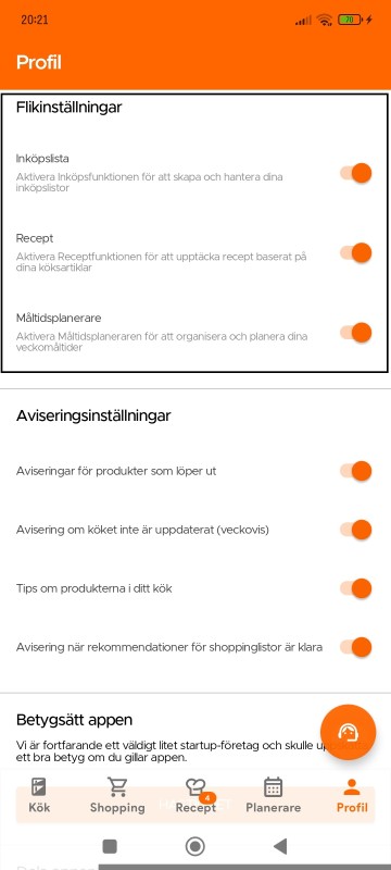 Tab Configuration on Profile page